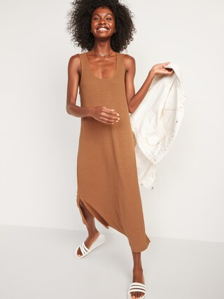 Sleeveless Cross-Back Rib-Knit Midi Shift Dress for Women | Old Navy (US)