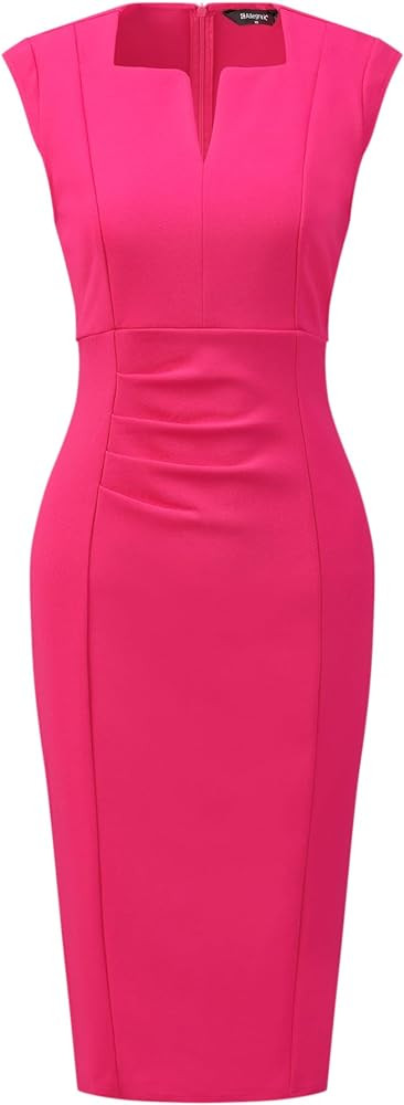 Allegra K Women's Sheath Dress Pencil Work Sleeveless Professional Office Dresses | Amazon (US)