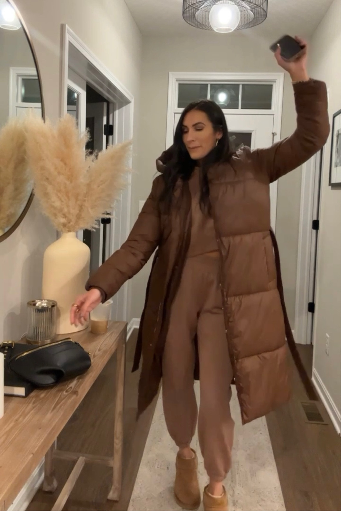 Abercrombie coat size small 
Abercrombie loungewear set size small 
Ultra mini Uggs
Belt bag 
Outfit idea 
Entryway light 


#LTKstyletip #LTKshoecrush #LTKunder50