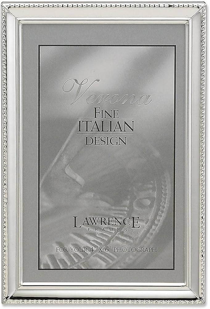 Lawrence Frames 11646 Polished Silver Plate 4x6 Picture Frame - Bead Border Design | Amazon (US)