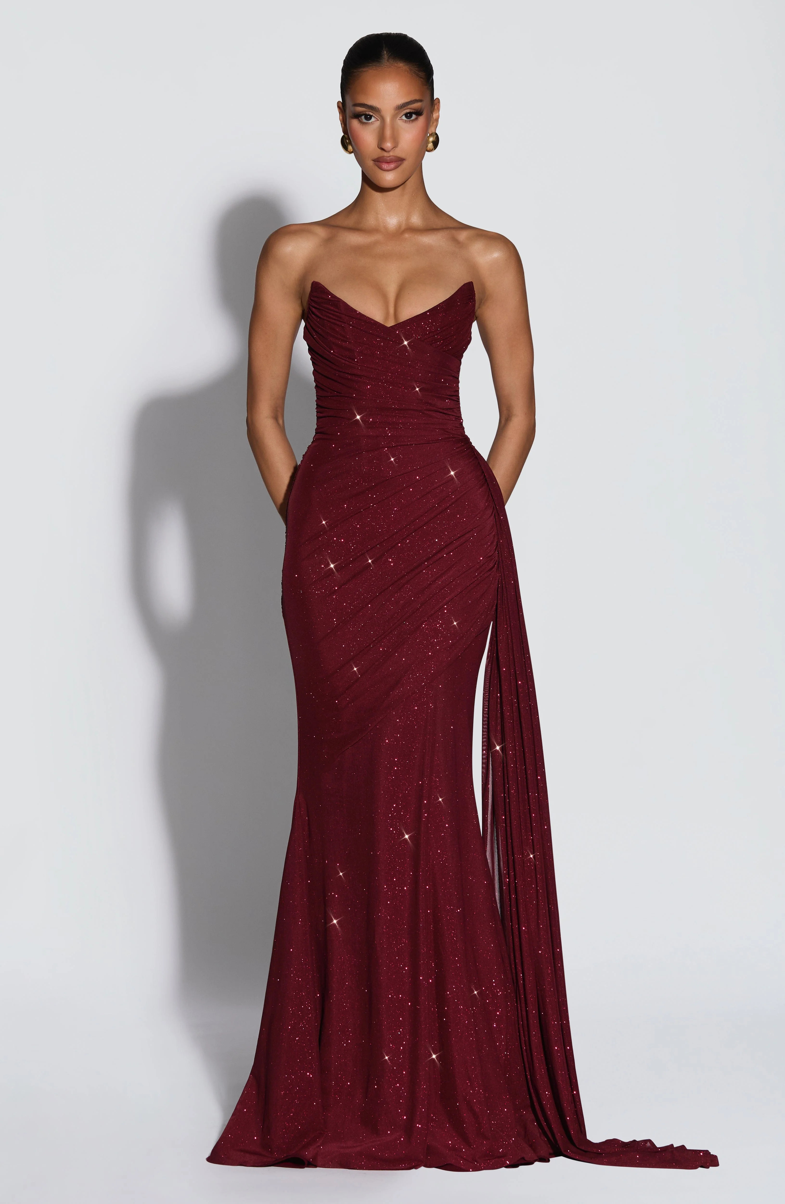 Ashika Maxi Dress - Wine Sparkle | Babyboo (global)