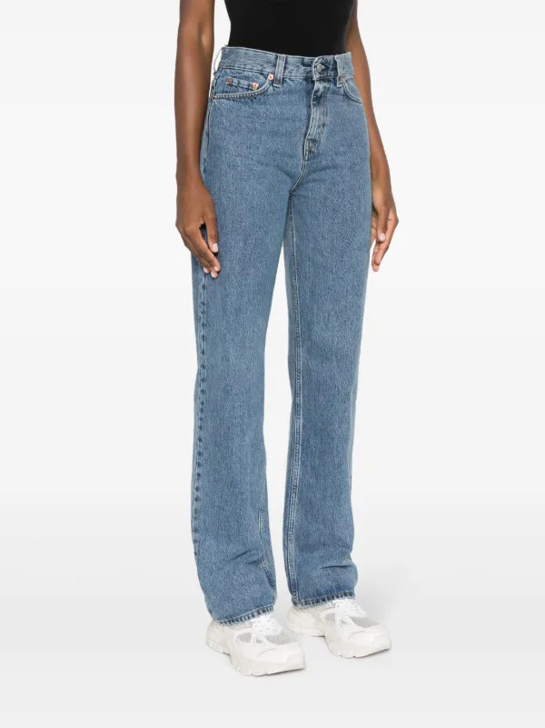 Sporty & Rich high-waist straight-leg Jeans | Blue | FARFETCH UK | Farfetch Global
