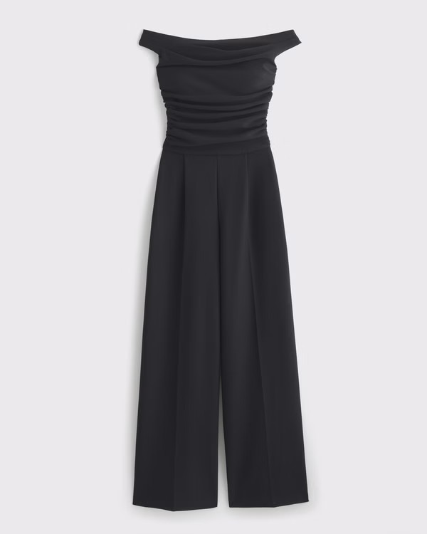 Women's Off-The-Shoulder Draped Jumpsuit | Women's Dresses & Jumpsuits | Abercrombie.com | Abercrombie & Fitch (US)