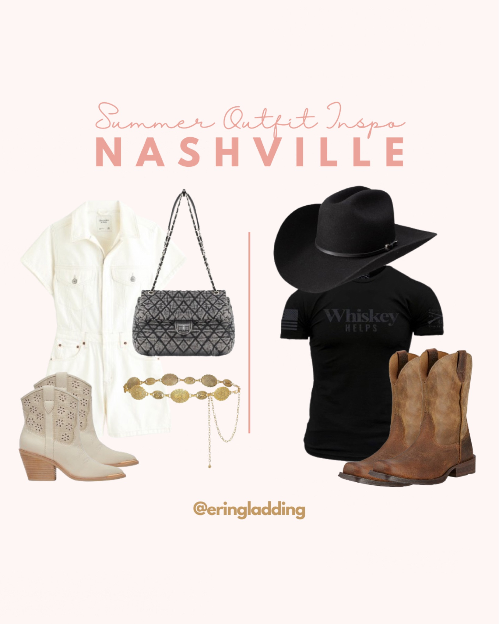 His and Hers Country Concert or Nashville outfit. These Resistol Cowboy hats are my husbands favorite and would be a great Fathers Day gift. The boots are also his exact boots and he loves the fit/comfort for walking around. 

#LTKFestival #LTKGiftGuide #LTKover40