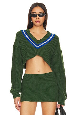 Champion X DANIELLE GUIZIO Crop Rib Knit Pullover Sweater in Regeneration Green from Revolve.com | Revolve Clothing (Global)
