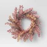 24" Leaf Wreath Red/Gold - Threshold™ | Target