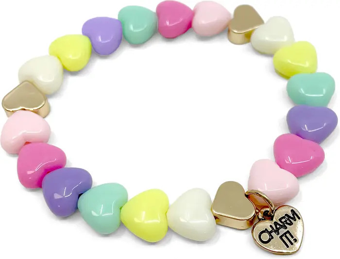 Kids' Pastel Heart Bead Stretch Bracelet | Nordstrom
