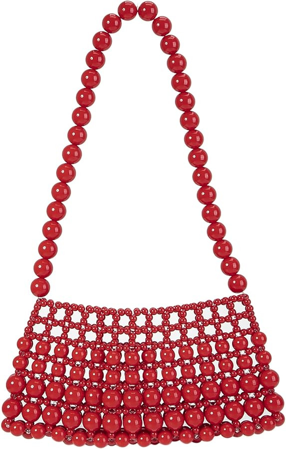 YUSHINY Women Colored Acrylic Beaded Handmade Satchel HandBag for Wedding Evening Party | Amazon (US)