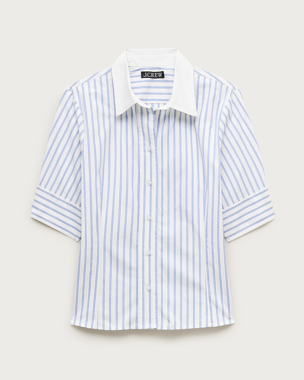 Eleanor slim-fit elbow-sleeve shirt in striped cotton poplin | J. Crew US