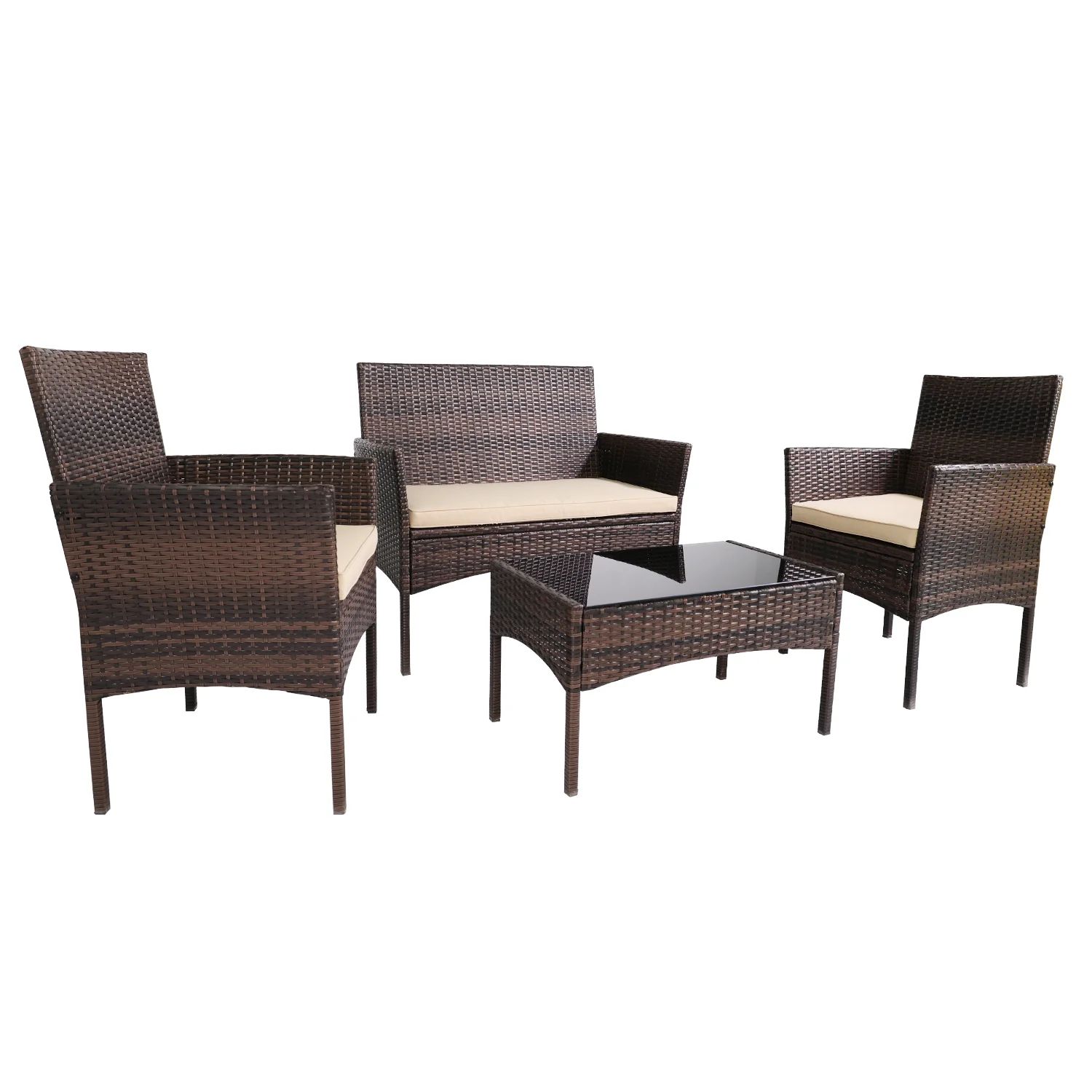 Chanera 4 Piece Rattan Sofa Seating Group with Cushions | Wayfair North America