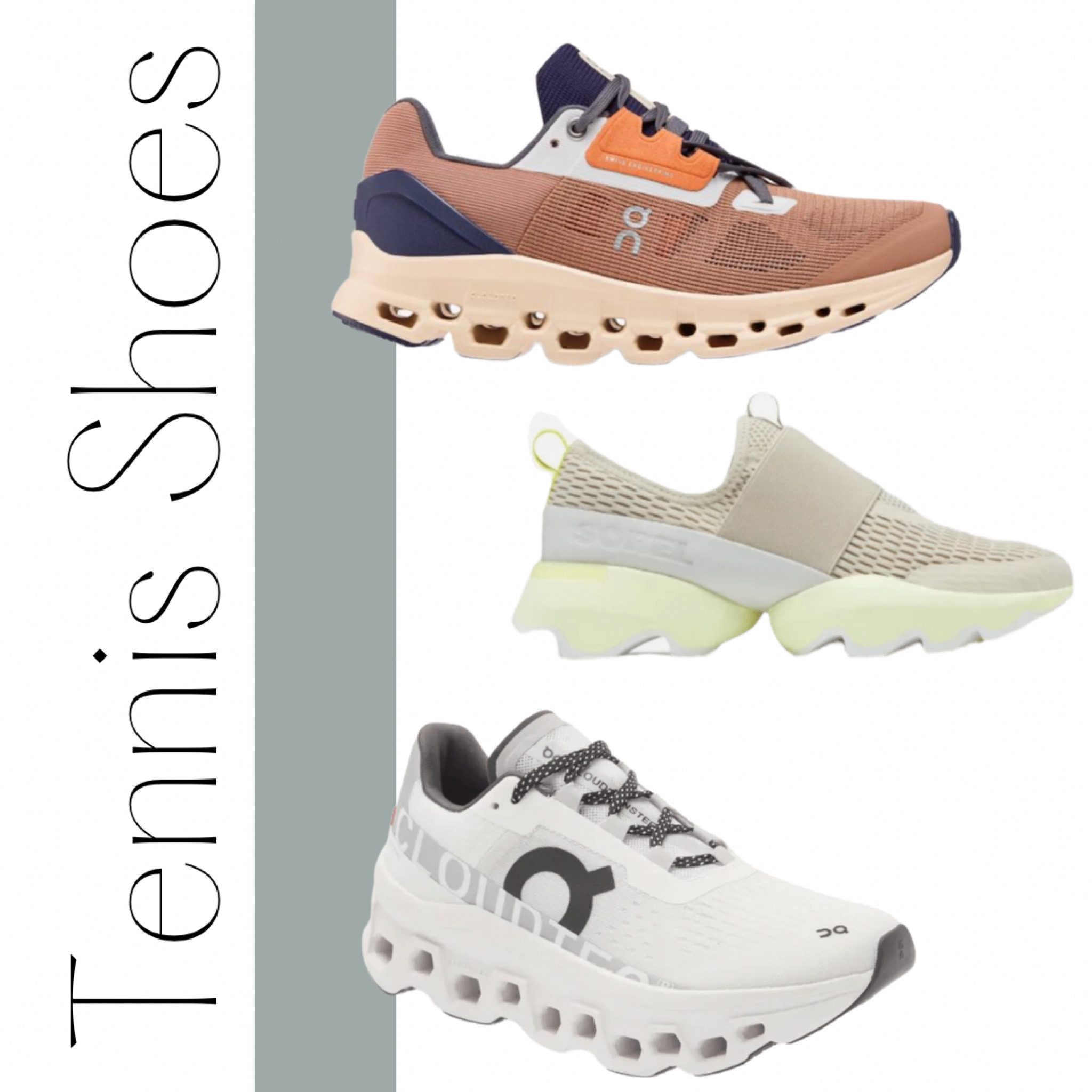 33 weeks pregnant and in desperate need of a more supportive tennis shoe! 

My mom has the top pair — Cloud Stratus - and loves them! She’s on her feet all day and also needs the extra support! 

Jackson has the Cloud Monster — and says it’s the most comfortable pair of shoes he owns!