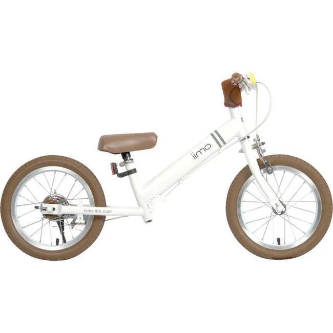 14" 2-in-1 Balance Bike, White | Maisonette