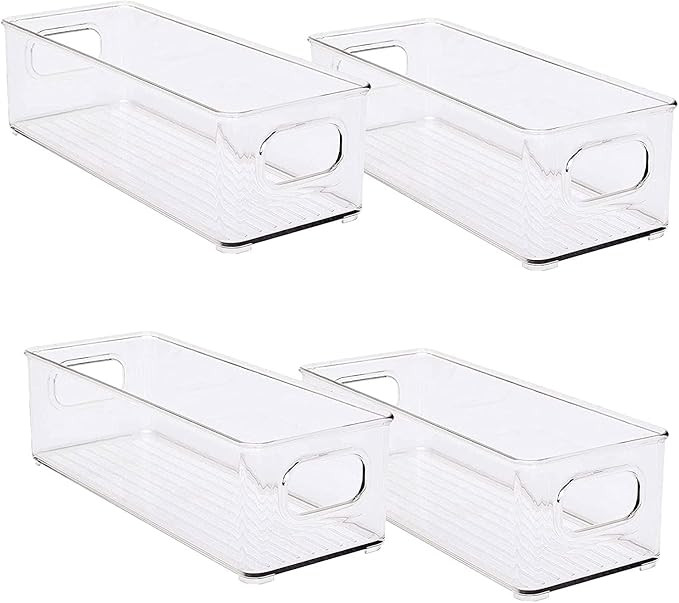 4 Pcs Stackable Refrigerator Organizer Bins, Clear Plastic Food Storage Bins with Handles Fruit Y... | Amazon (CA)