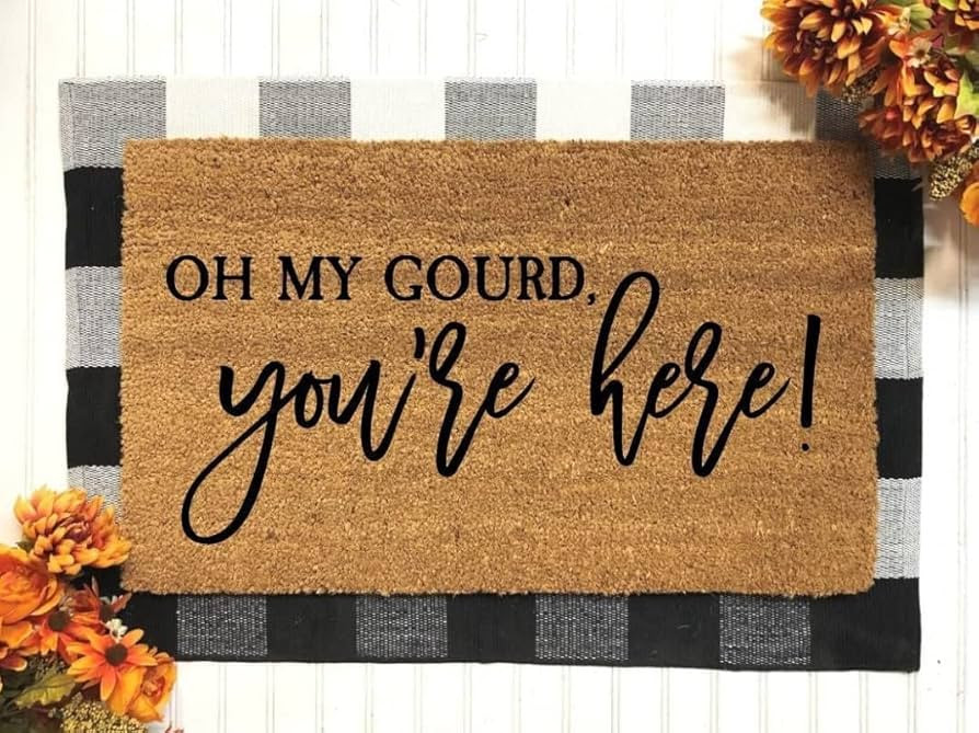 Oh My Gourd You re Here Non Slip Rubber Backed Entryway Rugs for Indoor Outdoor Entrance Floor Do... | Amazon (US)