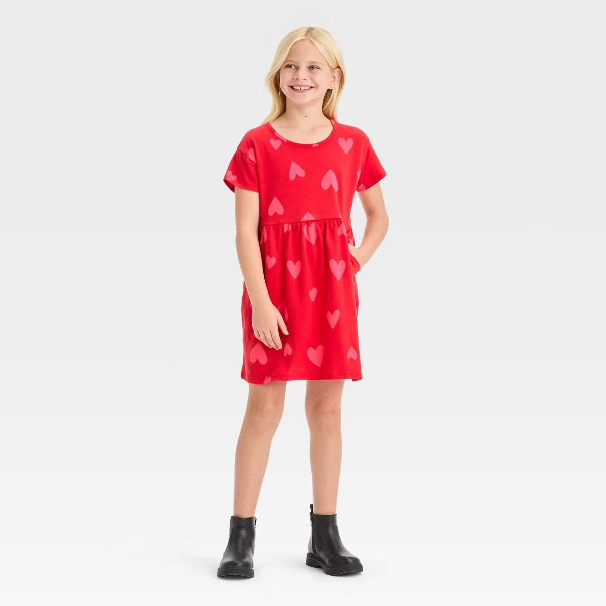 Girls' Short Sleeve Valentine's Day Dress - Cat & Jack™ | Target