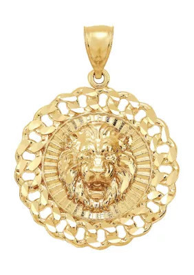 Belk & Co Lion Head Pendant in 10K Yellow Gold | Belk