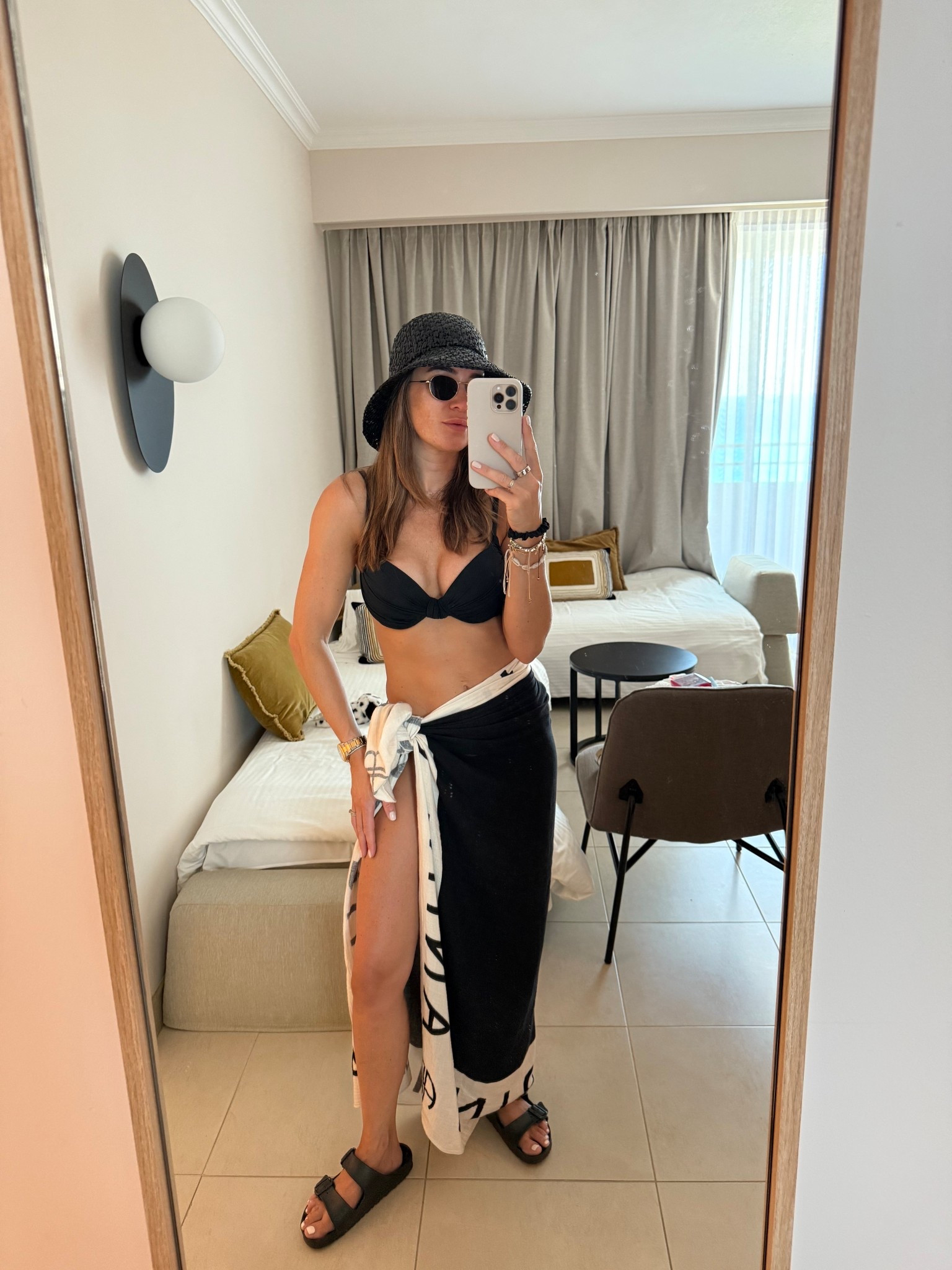Monochrome classic beach outfit. This @aninebing sarong has been a great investment. Linked this years version 

#LTKstyletip #LTKuk #LTKsummer