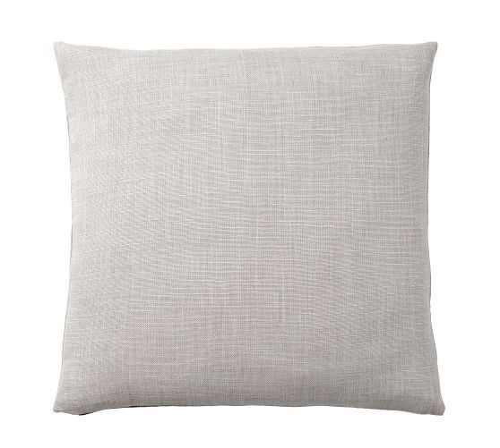 Belgian Linen Pillow Cover - Pewter | Pottery Barn (US)