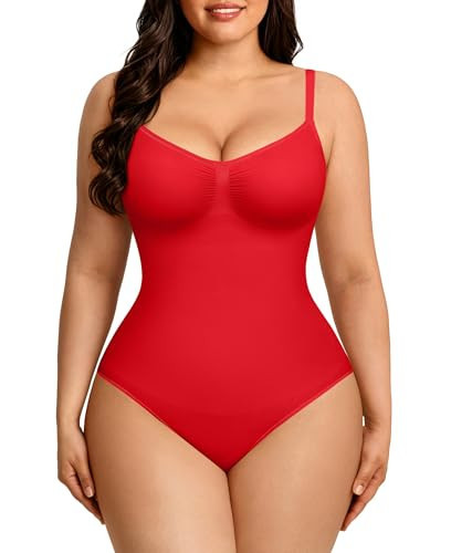 FeelinGirl Plus Size Shaper Tummy Control Shapewear Bodysuit Red 5XL/6XL | Amazon (US)