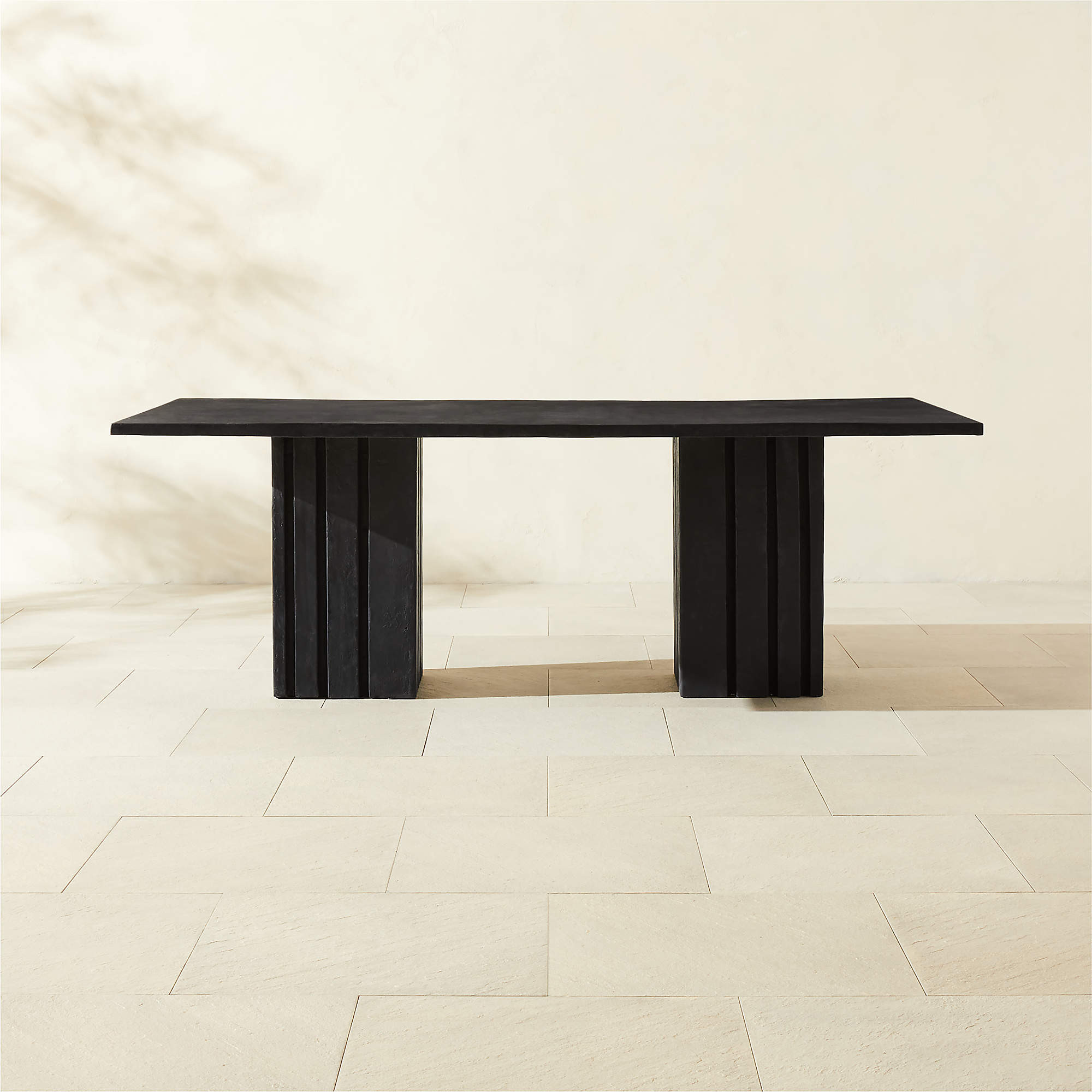 Bandon 86" Rectangular Black Concrete Indoor/Outdoor Dining Table + Reviews | CB2 | CB2
