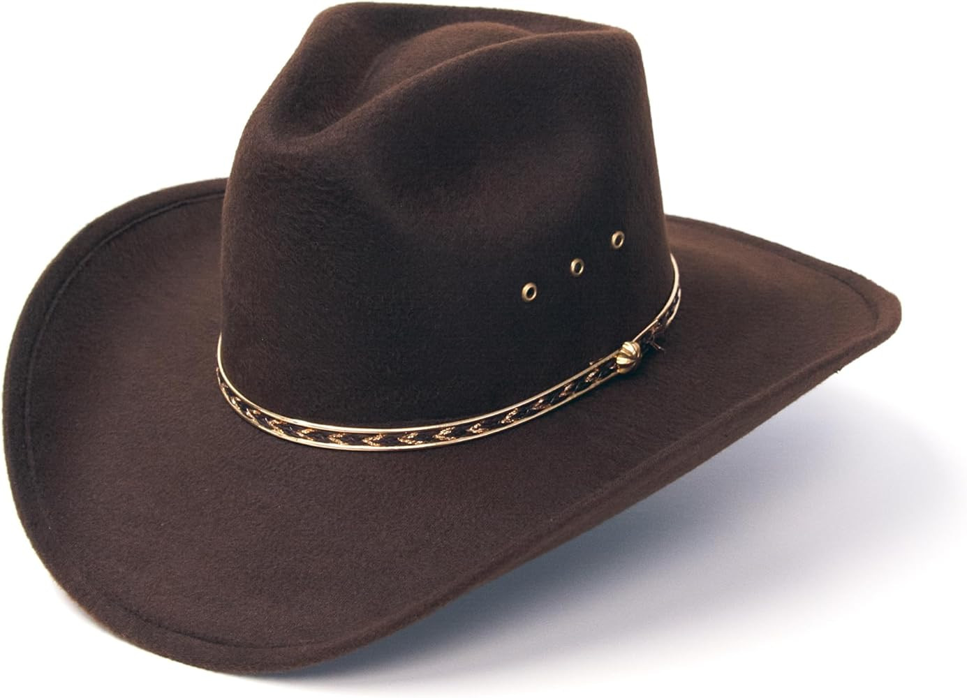 Western Express Felt Finish Cowboy Hat - Pinch Front Style with Gold Band | Kids' Cowboy & Cowgir... | Amazon (US)