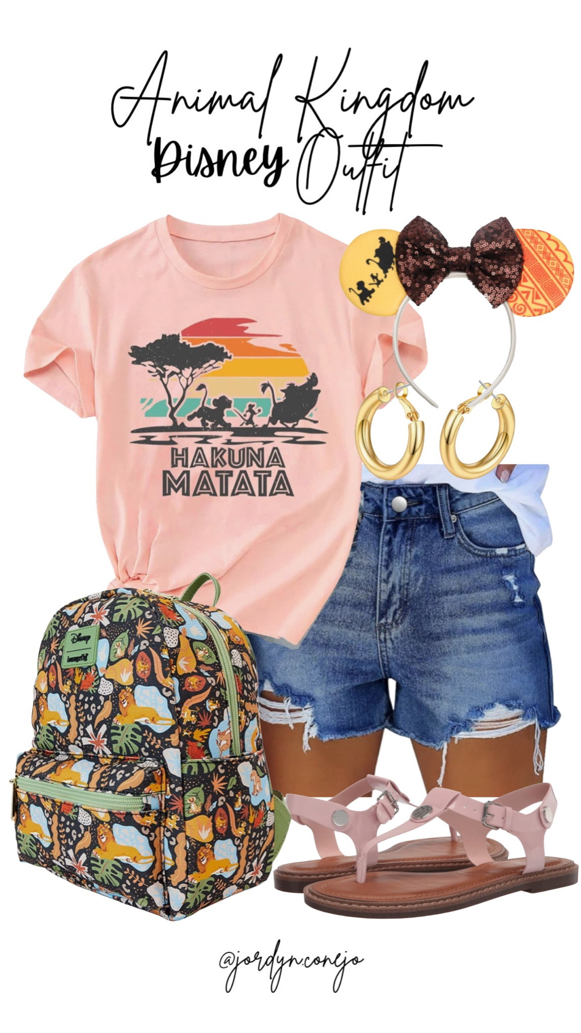 Animal Kingdom Park Outfit for Women 

Women’s style- lion king outfit- Disney ears- gold earrings- denim shorts- women’s shorts- travel outfit- pink sandals- Hakuna Matata- women’s outfit- Disney purse- animal kingdom inspired- simba 

#LTKMidsize #LTKStyleTip #LTKTravel