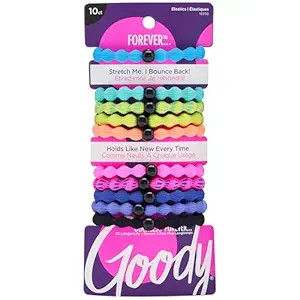 Goody Ouchless Forever Hair Elastics - 10 Ct, Assorted Neon, Damage-Free Bands, 3X Stronger Hair ... | Amazon (US)