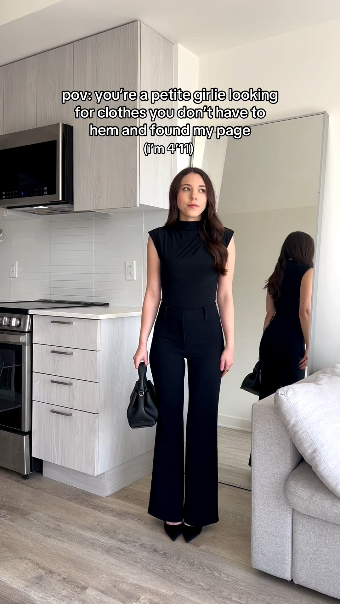 The best petite-friendly clothing  finds! 

The original black pants I’m wearing are discontinued from aritzia, but I linked ones that are almost exactly the same. The satin skirt is also discontinued but I found ones and tried them on that have the exact same fit!! 🖤

Sizing: 
Mockneck bodysuit - XXS 
Black pants - 00 
Abercrombie coat - XXS petite 
Satin skirt - XXS 
Off the shoulder top - XXS 
Denim bomber - 11-12 kids 
Aritzia cardigan top - XXS 
Jeans - 23w
Black vest - XXS 
Denim shirt - XXS 
Grey vest - XXS 
Grey pants - 00 SHORT 
Blazer - XXS petite 
Abercrombie jeans - 23w extra short 
Aritzia coat - XXS regular 
Double faced coat - 12-13 kids 
Brown vest - XXS 
Brown pants - 00 short 
Cropped jacket - XXS 
 

#LTKcanada #LTKpetite #LTKjeans