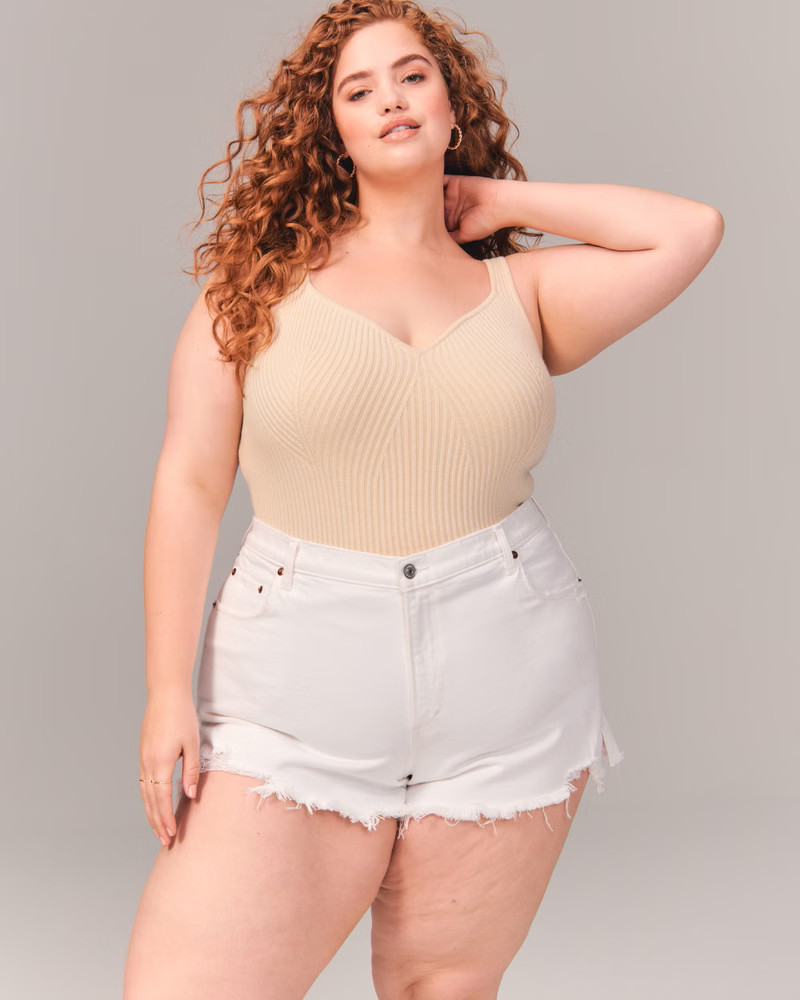 Women's Curve Love 90s High Rise Cutoff Shorts | Women's The A&F Getaway Shop | Abercrombie.com | Abercrombie & Fitch (US)