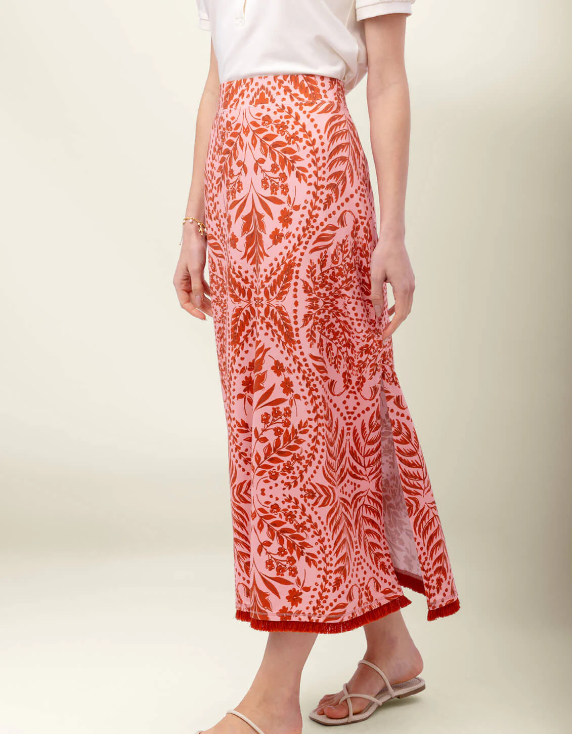 Jersey Midi Skirt Castillo Fern Pink | Spartina 449