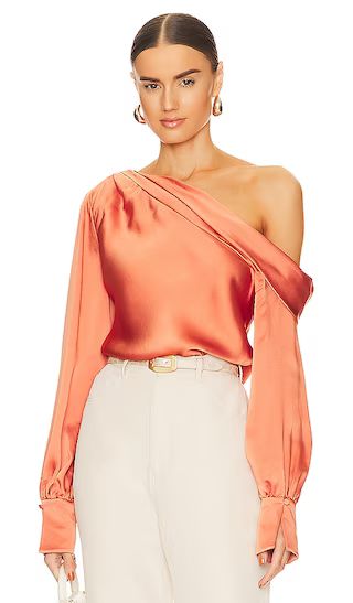 Alice One Shoulder Top in Coral | Revolve Clothing (Global)