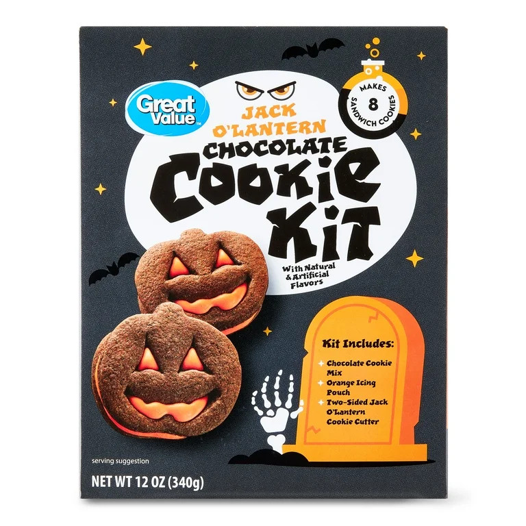 Great Value Chocolate Jack O' Lantern Cookie Kit, 1 Kit - Walmart.com | Walmart (US)