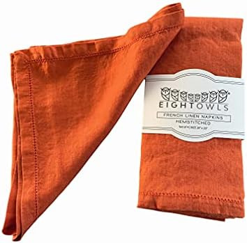 Hemstitched Linen Napkins – 20 Inch x 20 Inch – Stonewashed Pure Linen Cloth Dinner Napkins w... | Amazon (US)