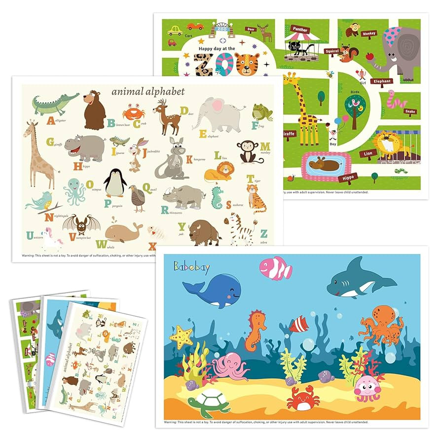 Babebay Disposable Placemats for Baby, 60 Pack Sticky Toddler Placemat for Restaurants, Dining Ta... | Amazon (US)
