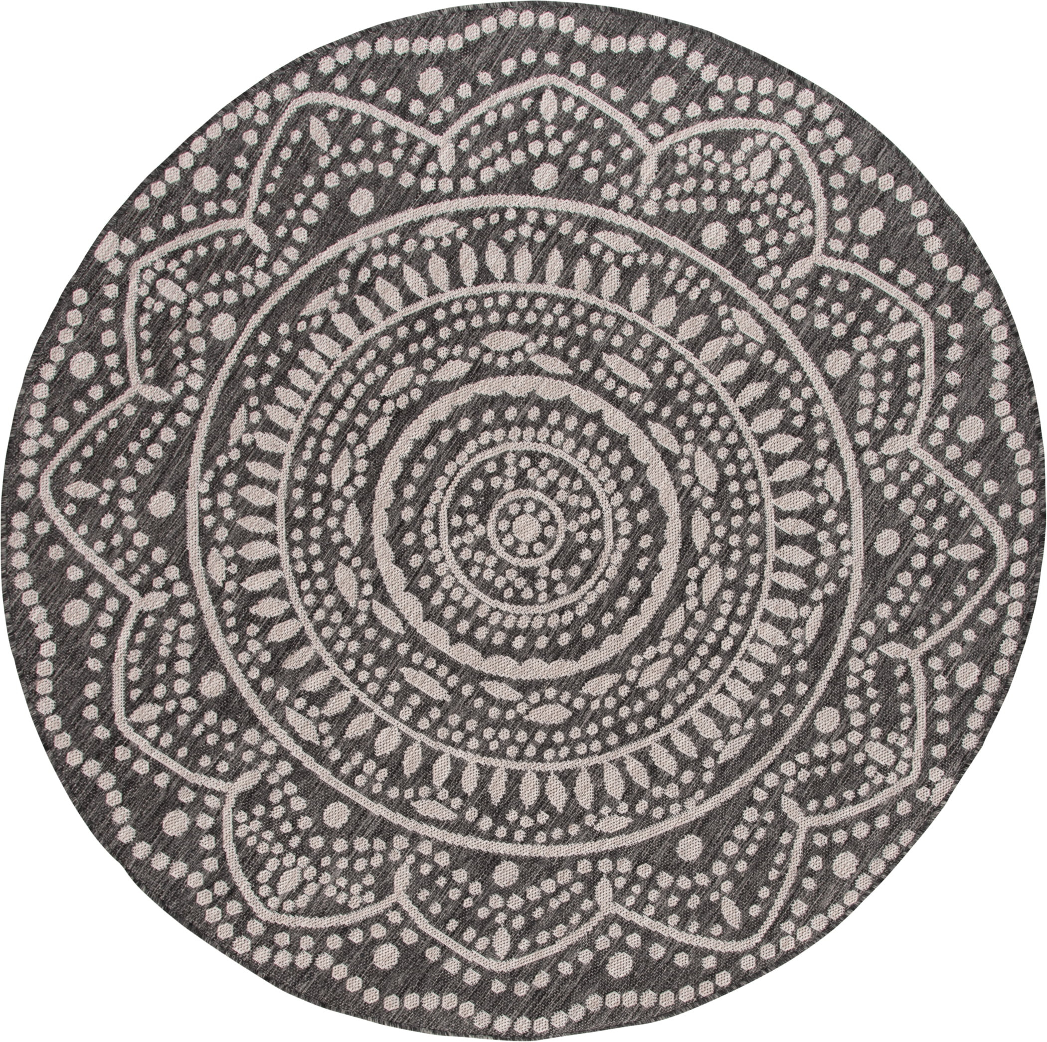 Mainstays 6.5' x 6.5' Gray Medallion Outdoor Area Rug - Walmart.com | Walmart (US)