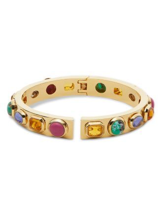 Bezel Multicolor Stone Cuff Bracelet in 14K Gold Plated | Bloomingdale's (US)