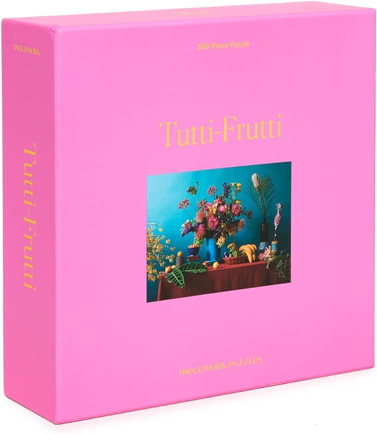 Amazon.com: Piecework Puzzles Women's Tutti Frutti 500 Piece Puzzle, Tutti Frutti, Blue, Graphic,... | Amazon (US)