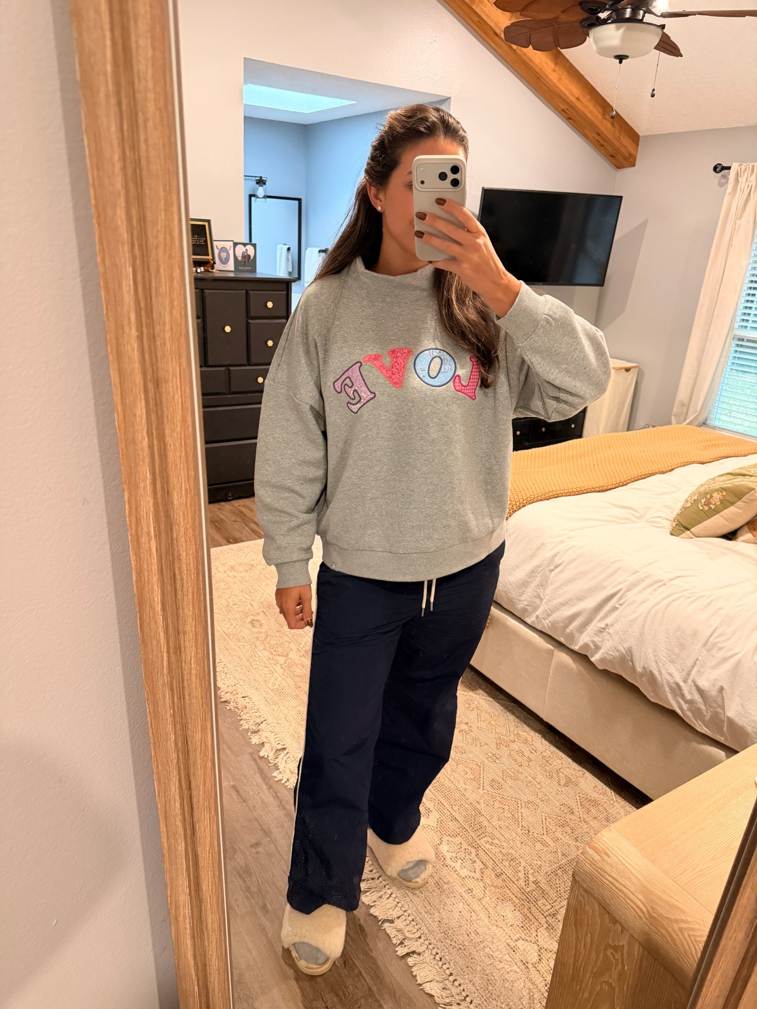 Loving the patch letter pullover! Wearing an XL 

#LTKootd #LTKHoliday #LTKGiftGuide