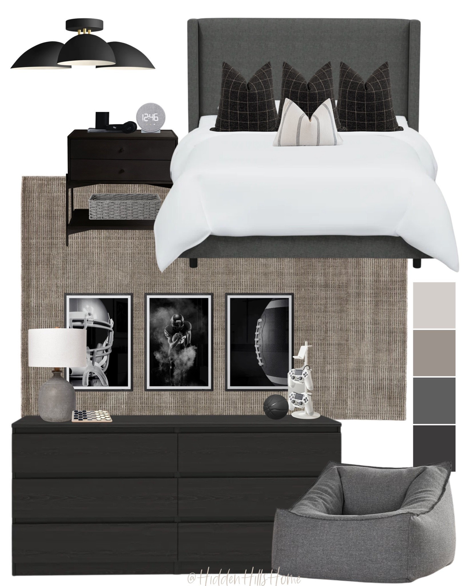 Boys bedroom, teen boys room decor mood board, masculine teen bedroom, sports themed bedroom, teenage boys room ideas #boysroom

#LTKHome #LTKSaleAlert #LTKKids