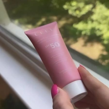 Pink sunscreen from the Ceel 