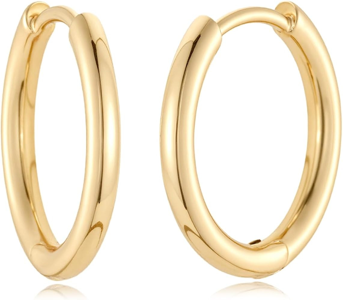 MYEARS Women Earrings Gold Huggie Hoop 14K Small Simple Hypoallergenic Everyday Jewelry | Amazon (US)