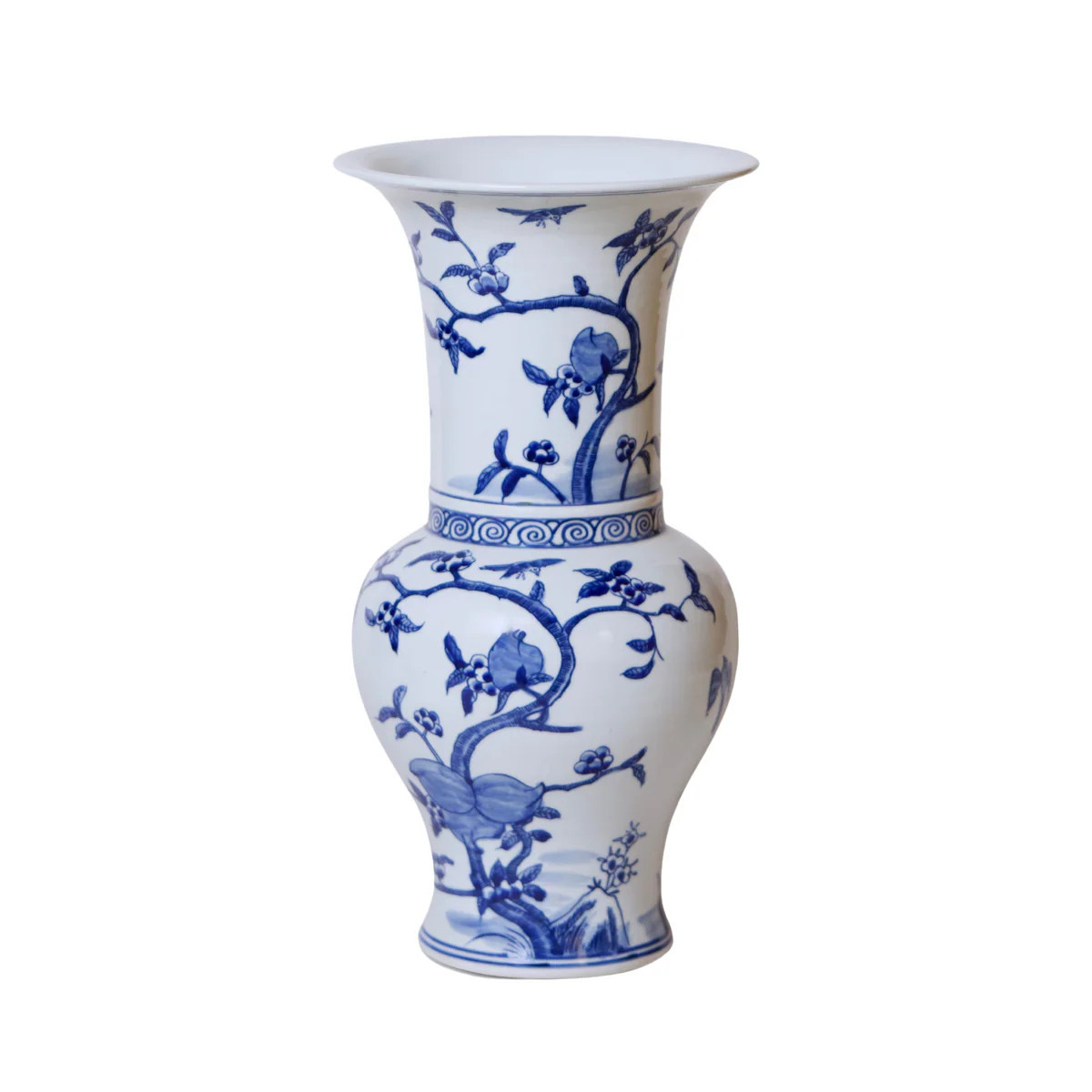 Blue and White Porcelain Pomegranates Baluster Vase | The Well Appointed House, LLC