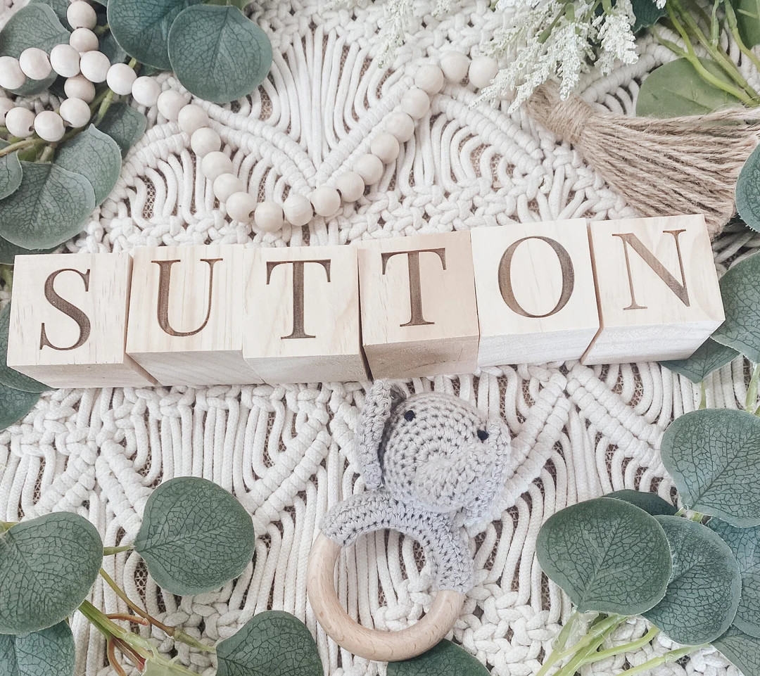 Personalized Wooden Name Blocks personalized Pregnancy Name Announcement Blocks baby Shower Gift ... | Etsy (US)