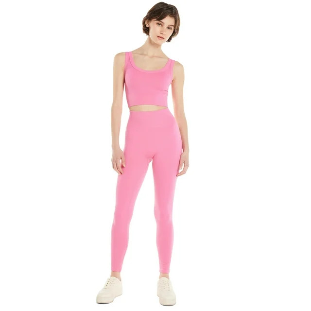 No Boundaries Juniors’ Seamless Cropped Tank and Leggings Set, 2-Piece, Sizes S-XL | Walmart (US)