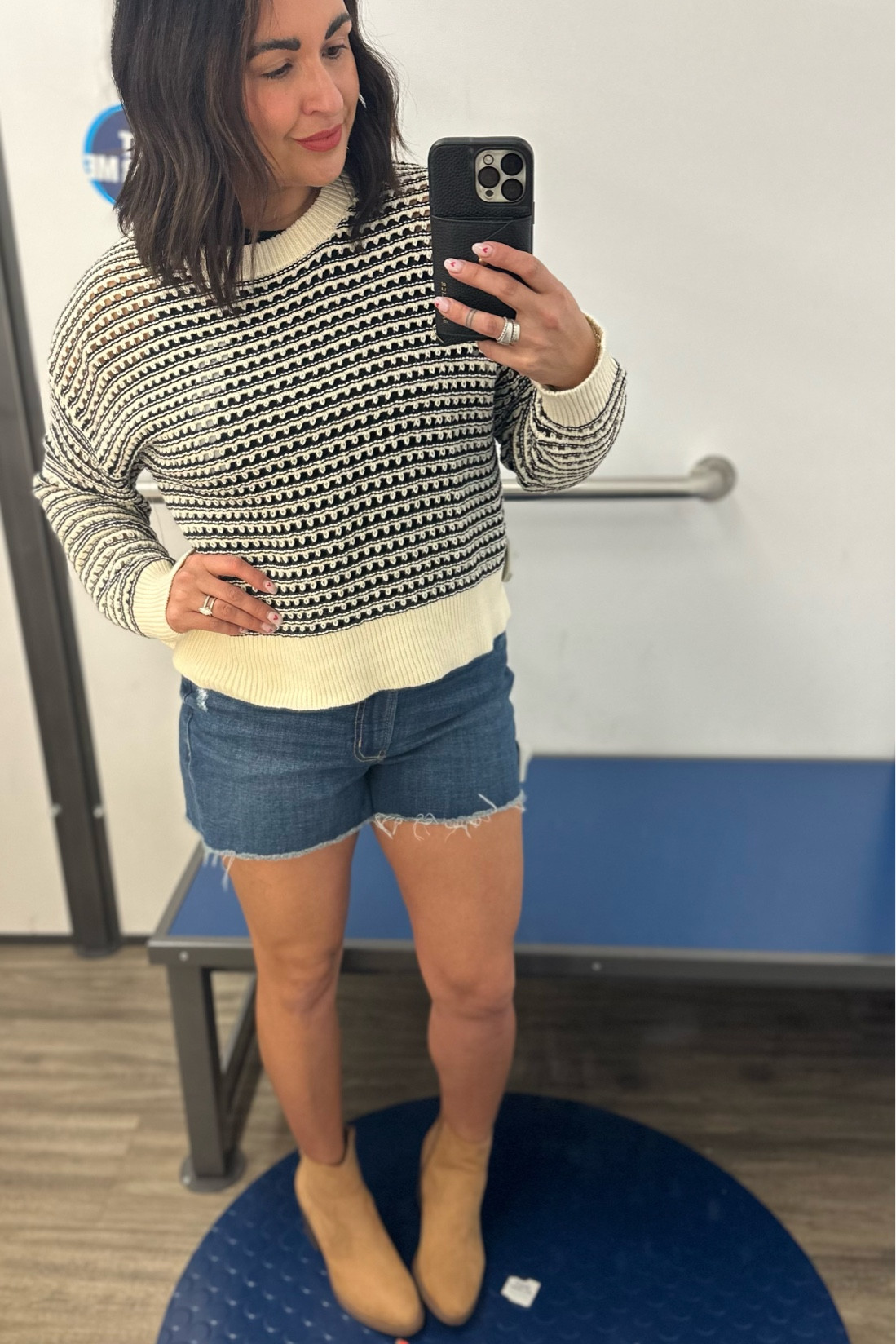 This open stitch sweater is so easy ti dress up with shorts and ankle boots, jeans or some leather readings. Paired with some tan booties and we have a #ootd

#LTKstyletip #LTKSpringSale #LTKfindsunder50