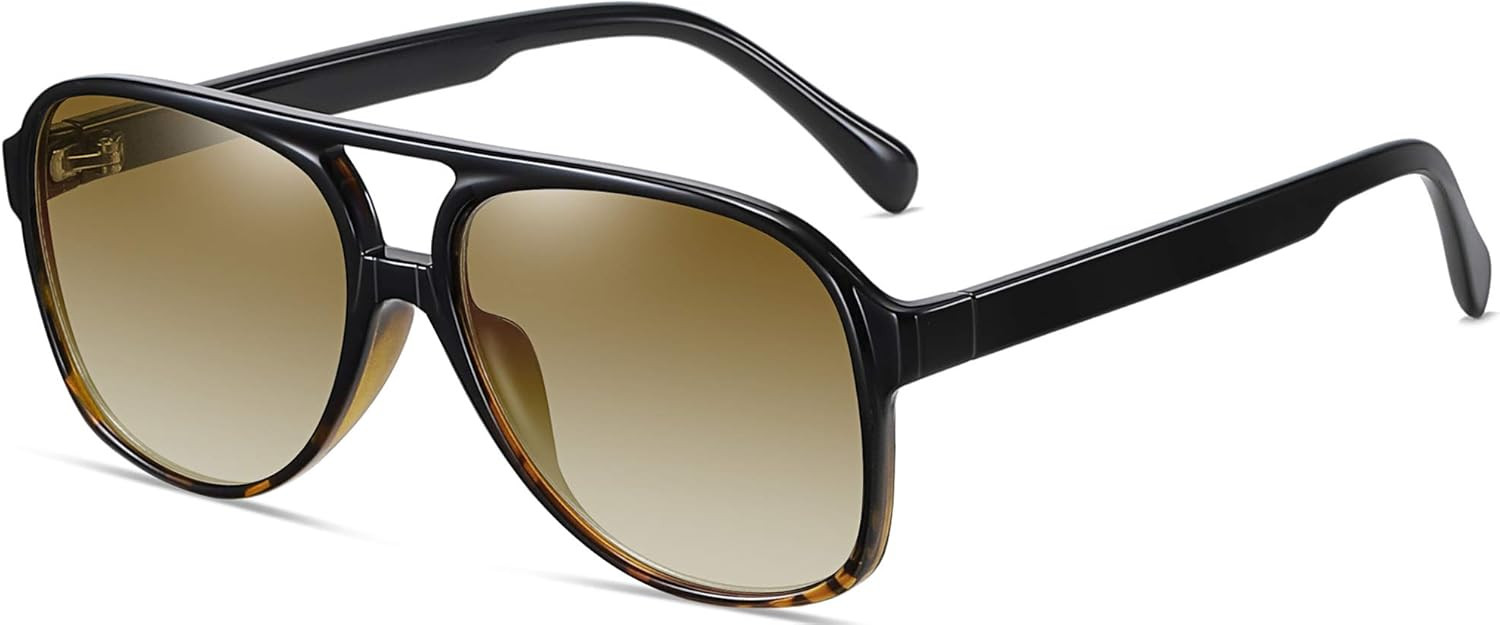 AOMASTE Polarized Aviator Sunglasses for Women Men UV Protection Shades Retro Style Large Frame | Amazon (US)