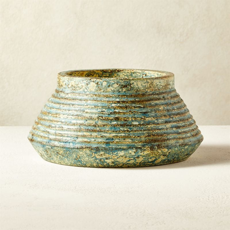 Annisa Reactive Blue-Green Planter | CB2 | CB2