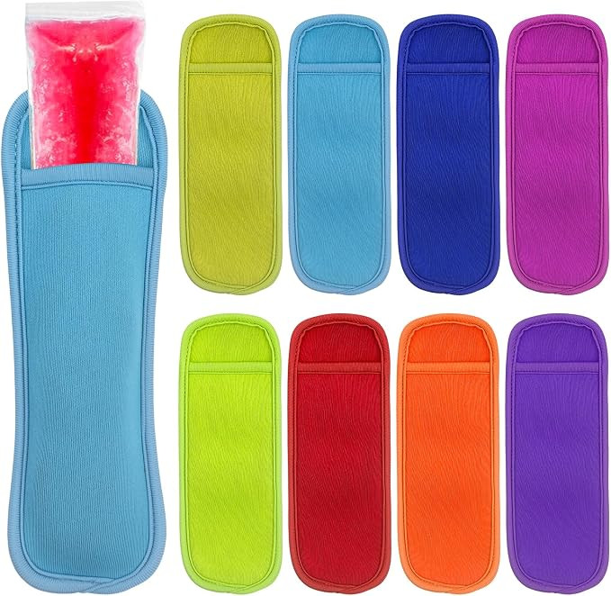 Popsicle Holders 8 Pcs Popsicle Sleeves Freezer Ice Pop Sleeves Colorful Ice Popsicle Sleeves Hol... | Amazon (US)
