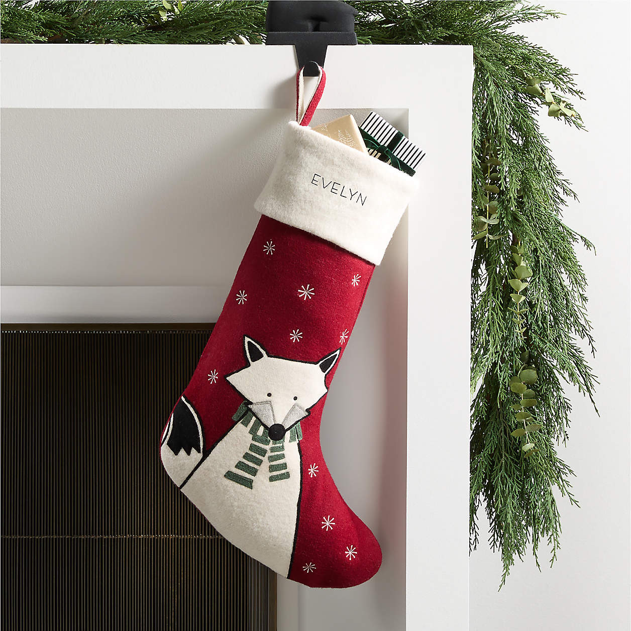 Arctic Friends Fox Wool Christmas Stocking by Joan Anderson + Reviews | Crate & Barrel | Crate & Barrel
