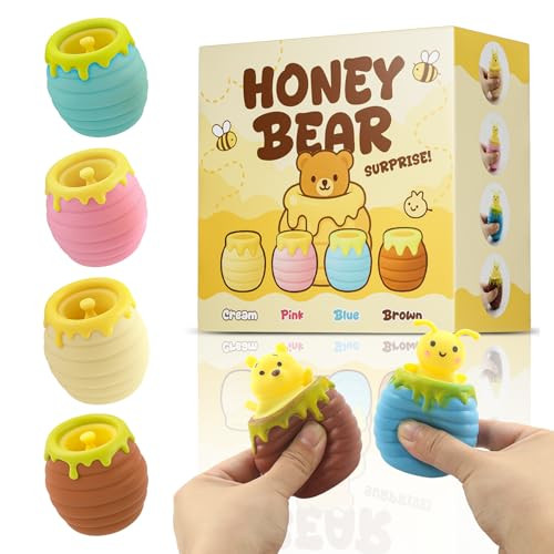 4-Pack Holiday Squeeze Surprise Toys - Kawaii Pop-Up Sensory Poppers for Kids Ages 4-12, Holiday Stocking Fillers & Festive Party Favors.(Bee&Bear) | Amazon (US)